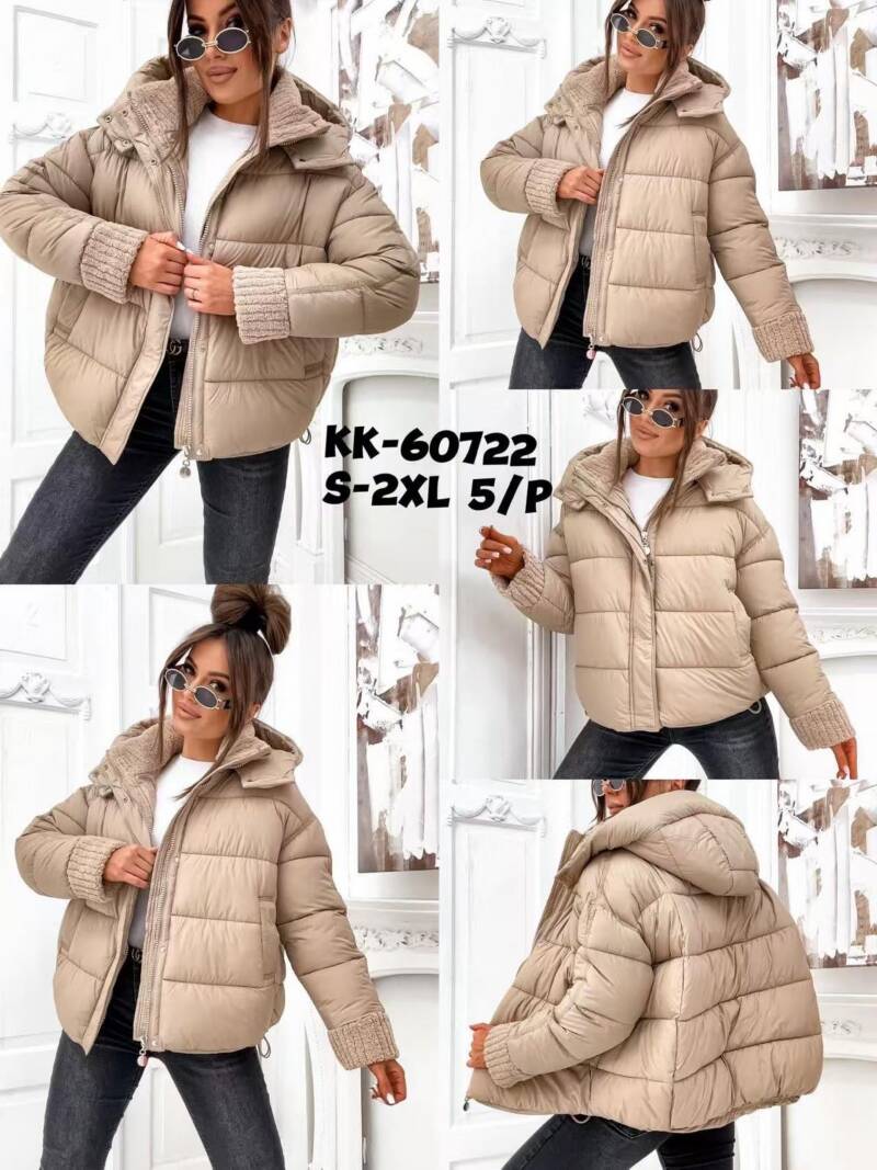 Kurtki damskie zimowe Roz S-2XL, 1 Kolor Paczka 5 szt